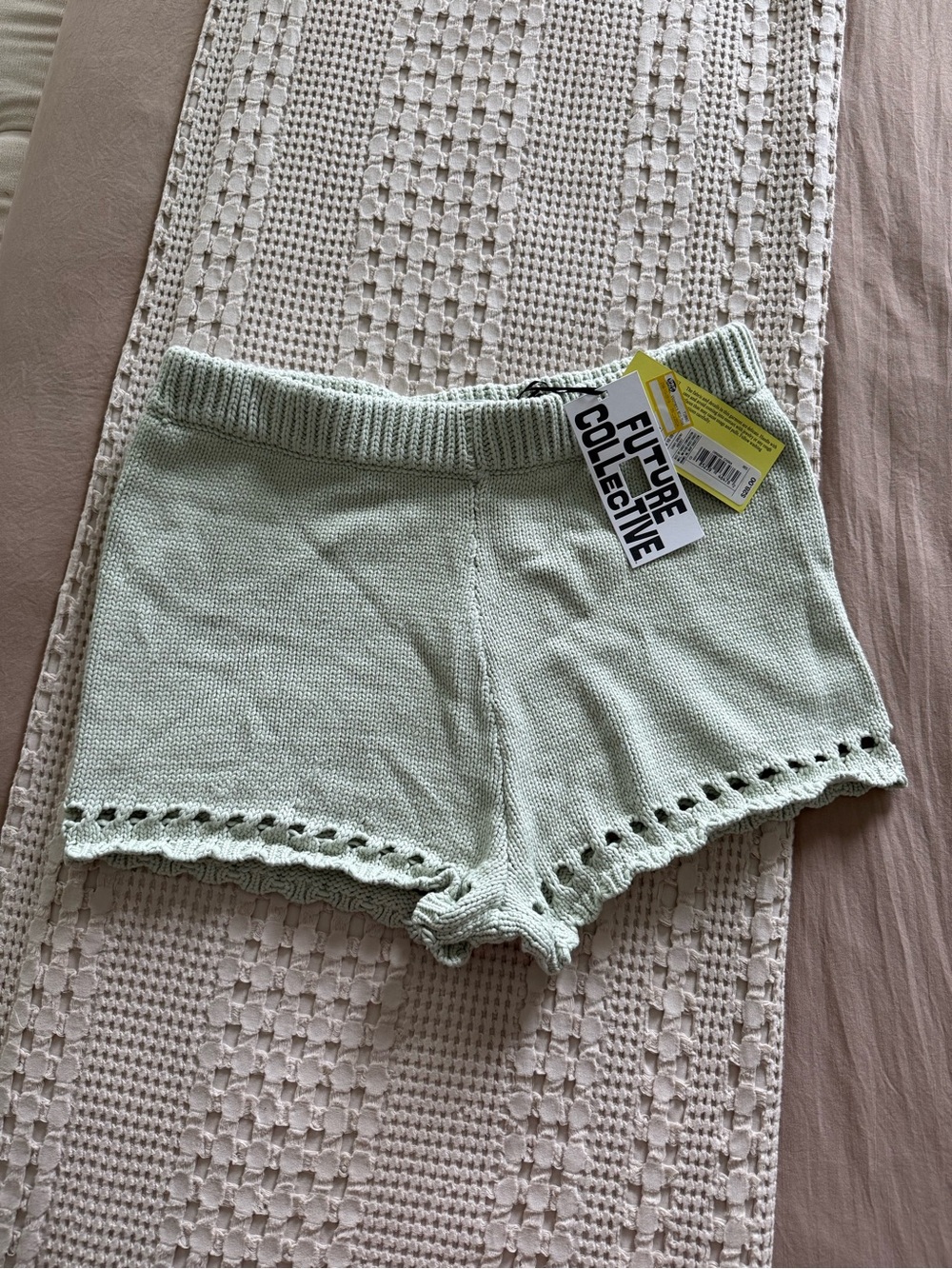 NEW Future Collective Mint High-Waist‎ Knit Shorts Size M